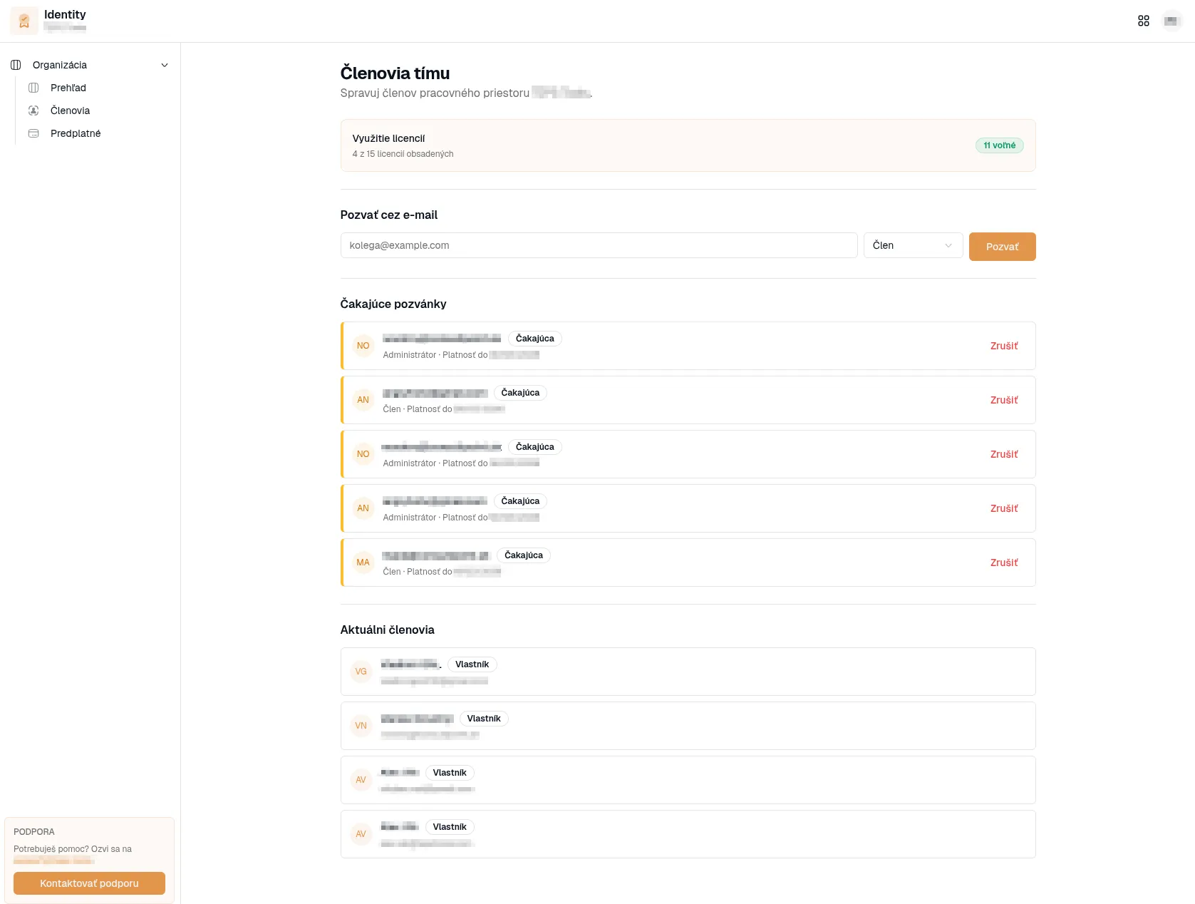 TEPS Platform tímový prehľad