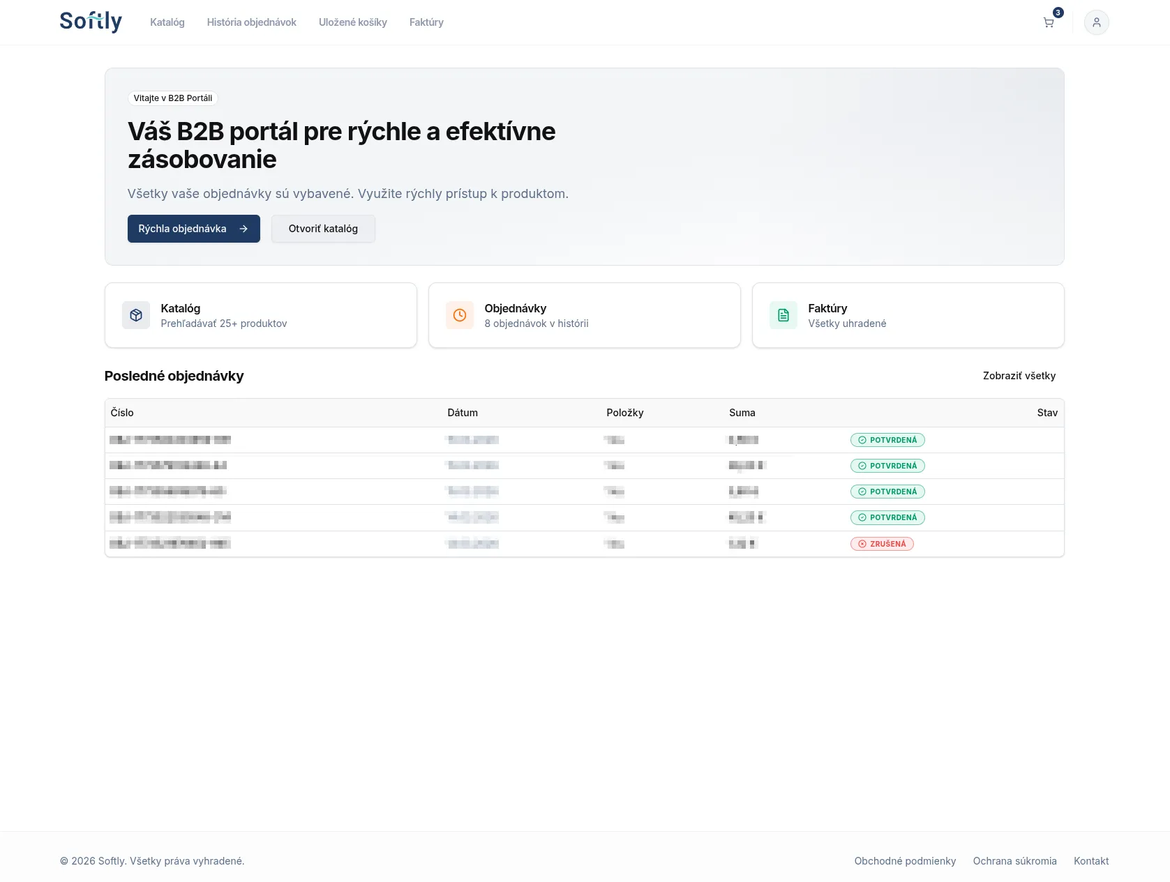 Ordeon B2B veľkoobchodná platforma (Softly whitelabel)