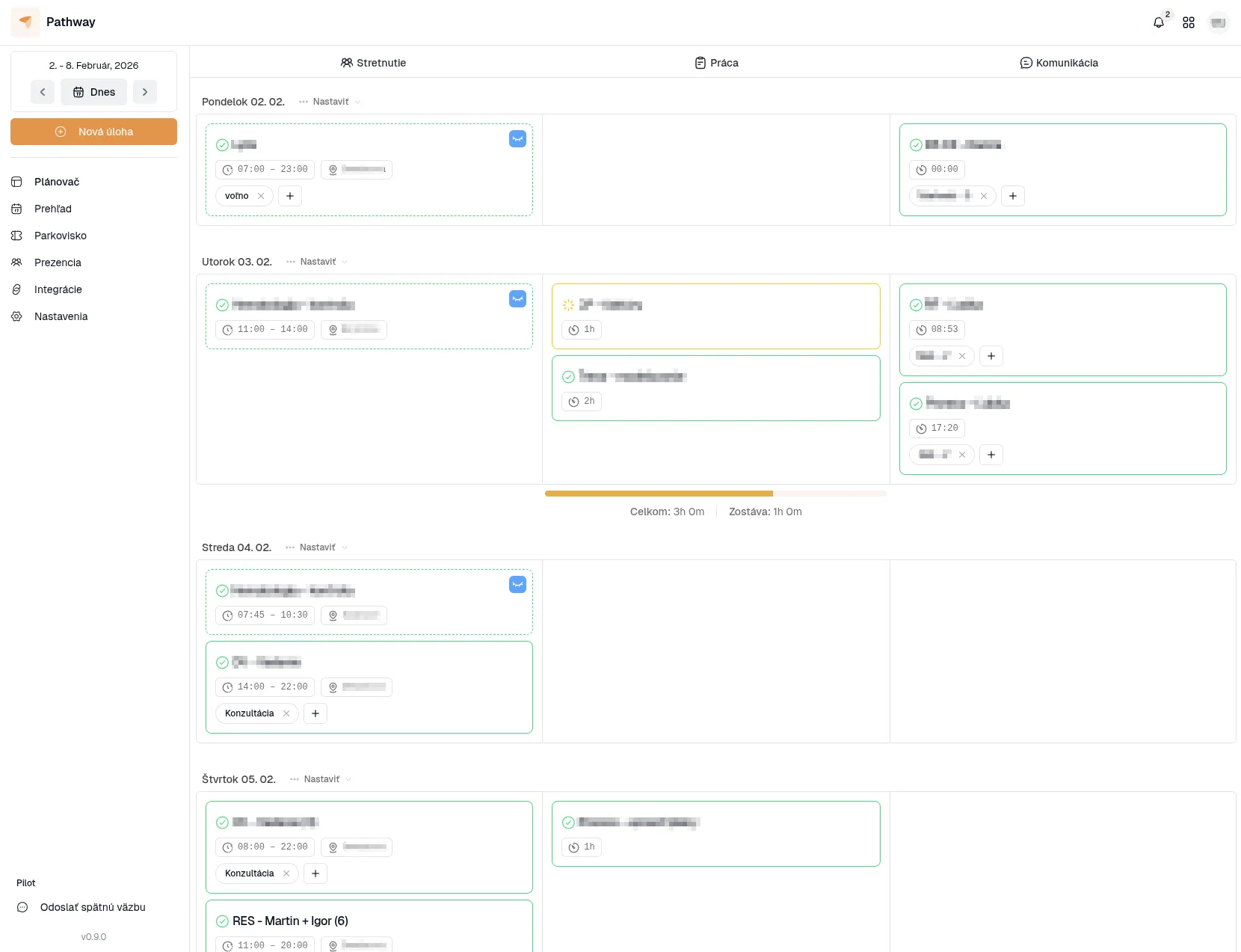 TEPS Platform plánovací dashboard